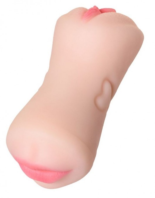 Телесный двусторонний мастурбатор Pretty Mouth - ротик и вагина - ToyFa - в Майкопе купить с доставкой