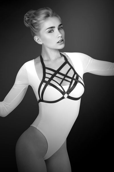 Черная упряжь на грудь Clara - Bijoux Pour Toi - купить с доставкой в Майкопе
