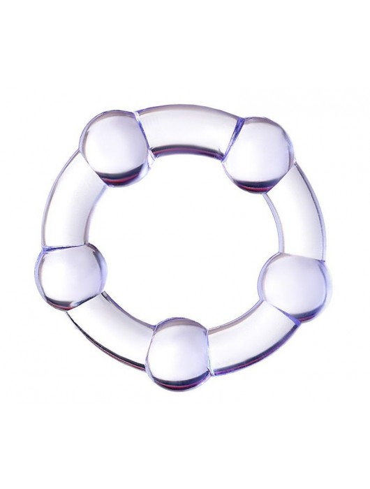 Фиолетовое эрекционное кольцо на пенис с бусинами - Штучки-дрючки - в Майкопе купить с доставкой