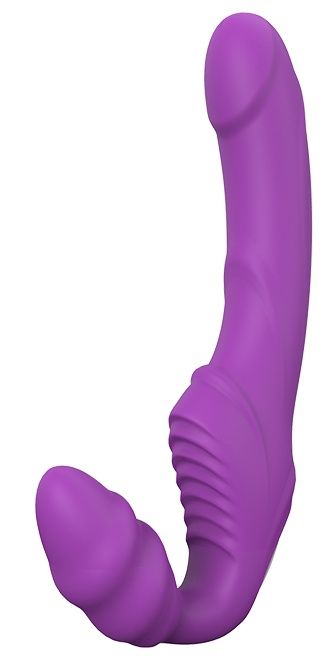Фиолетовый безремневой вибрострапон DOUBLE DIPPER - Dream Toys - купить с доставкой в Майкопе