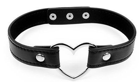 Черный ошейник с сердечком - Notabu - купить с доставкой в Майкопе