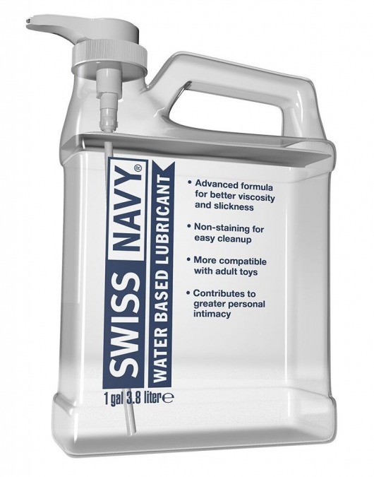 Канистра лубриканта Swiss Navy Water Based Lube на водной основе - 3,8 л. - Swiss navy - купить с доставкой в Майкопе