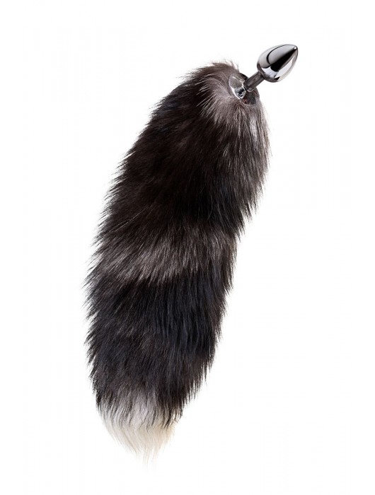 Серебристая металлическая анальная втулка с хвостом чернобурой лисы - размер S - ToyFa - купить с доставкой в Майкопе