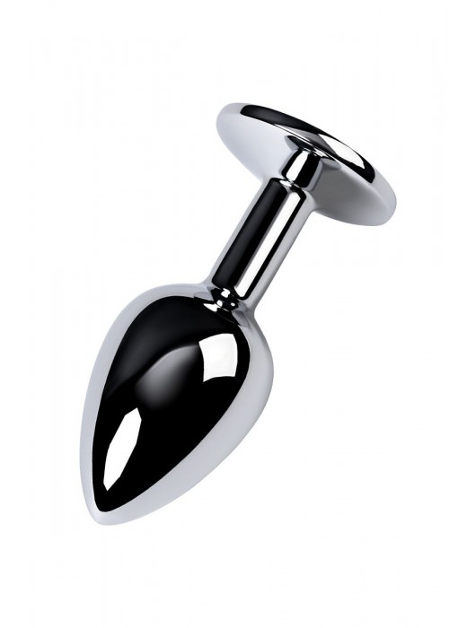 Серебристая конусовидная анальная пробка с фиолетовым кристаллом - 7 см. - ToyFa - купить с доставкой в Майкопе