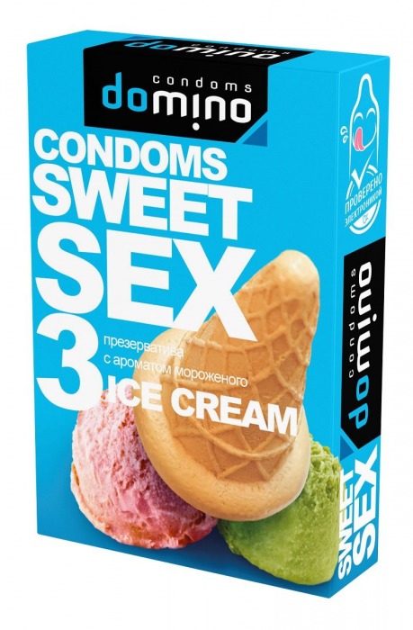 Презервативы для орального секса DOMINO Sweet Sex с ароматом мороженого - 3 шт. - Domino - купить с доставкой в Майкопе