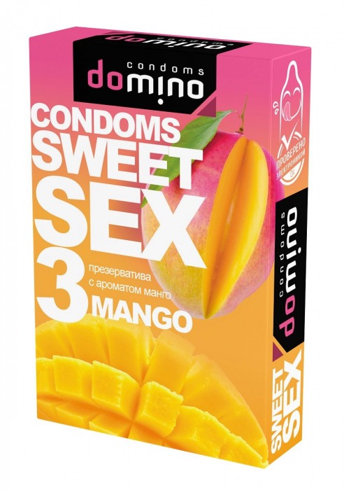 Презервативы для орального секса DOMINO Sweet Sex с ароматом манго - 3 шт. - Domino - купить с доставкой в Майкопе