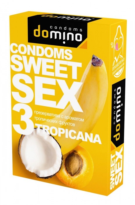 Презервативы для орального секса DOMINO Sweet Sex с ароматом тропических фруктов - 3 шт. - Domino - купить с доставкой в Майкопе