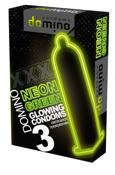 Презервативы DOMINO Neon Green со светящимся в темноте кончиком - 3 шт. - Domino - купить с доставкой в Майкопе