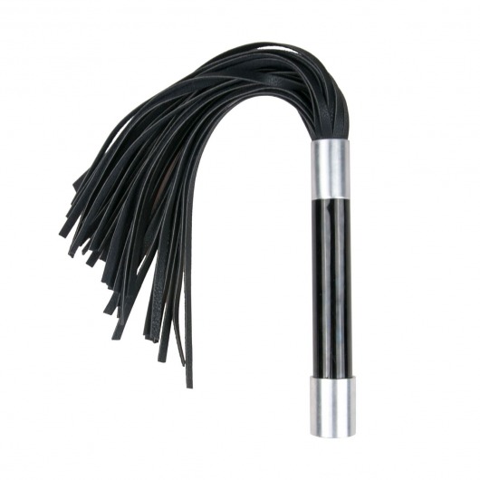 Черная плеть Easytoys Flogger With Metal Grip - 38 см. - Easy toys - купить с доставкой в Майкопе