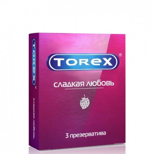 Презервативы Torex  Сладкая любовь  с ароматом клубники - 3 шт. - Torex - купить с доставкой в Майкопе