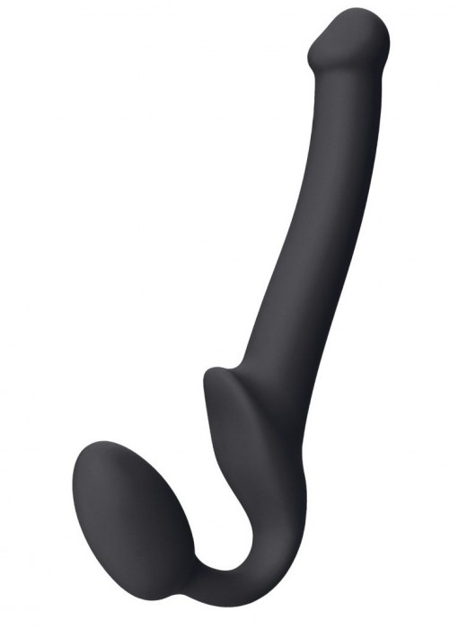 Черный безремневой страпон Silicone Bendable Strap-On S - Strap-on-me - купить с доставкой в Майкопе