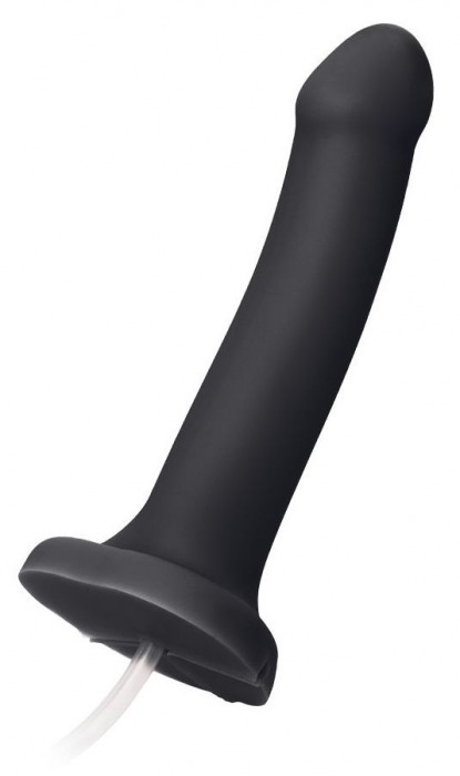 Черный фаллос с имитацией эякуляции Silicon Cum Dildo L - 19,6 см. - Strap-on-me - купить с доставкой в Майкопе