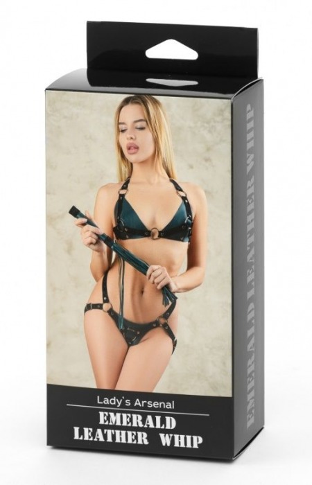 Плеть изумрудного цвета Ladys Arsenal с гладкой ручкой - 45 см. - БДСМ Арсенал - купить с доставкой в Майкопе