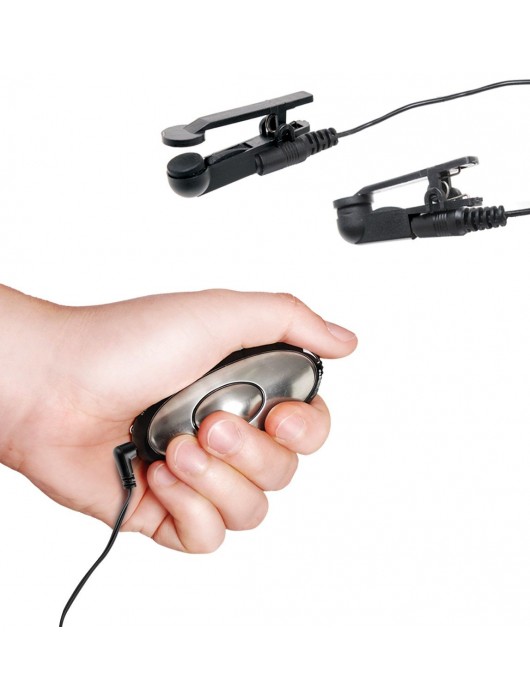 Черные электрические зажимы для сосков Shock Therapy Nipple Clamps - Pipedream - купить с доставкой в Майкопе