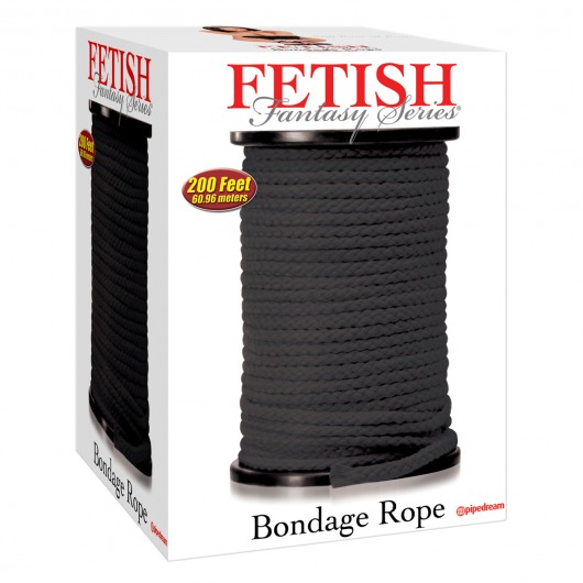 Черная веревка для связывания Bondage Rope - 60,9 м. - Pipedream - купить с доставкой в Майкопе