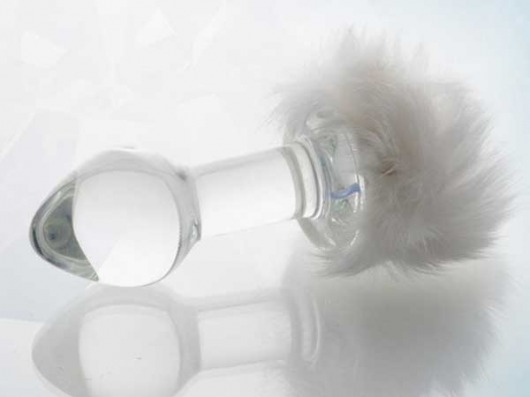 Стеклянная анальная втулка с хвостиком - 9,5 см. - Sexus - купить с доставкой в Майкопе