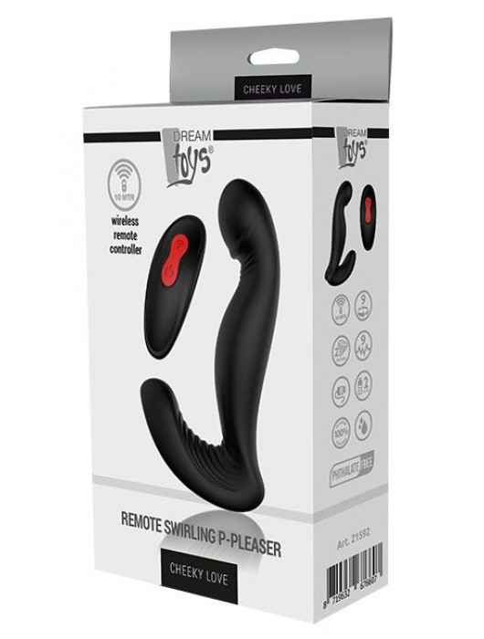 Черный вибромассажер простаты SWIRLING P-PLEASER - Dream Toys - в Майкопе купить с доставкой