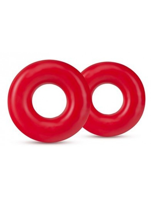 Набор из 2 красных эрекционных колец DONUT RINGS OVERSIZED - Blush Novelties - в Майкопе купить с доставкой