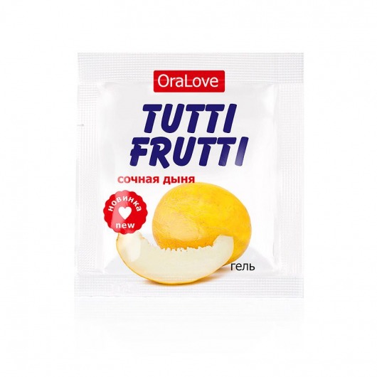 Пробник гель-смазки Tutti-frutti со вкусом сочной дыни - 4 гр. - Биоритм - купить с доставкой в Майкопе