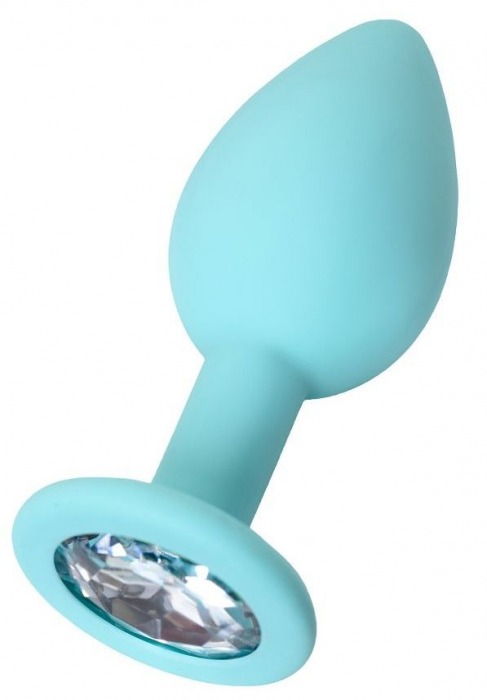 Мятная анальная пробка с прозрачным кристаллом Brilliant - 7 см. - ToyFa - купить с доставкой в Майкопе