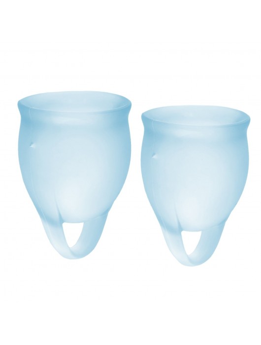 Набор голубых менструальных чаш Feel confident Menstrual Cup - Satisfyer - купить с доставкой в Майкопе
