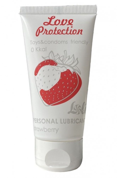 Лубрикант на водной основе с ароматом малины Love Protection Strawberry - 50 мл. - Lola Games - купить с доставкой в Майкопе