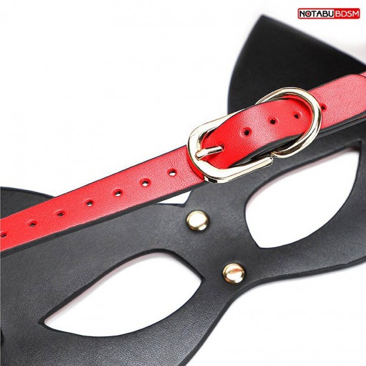 Красно-черная игровая маска с ушками - Notabu - купить с доставкой в Майкопе