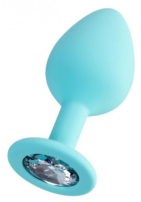 Мятная анальная втулка Brilliant с прозрачным кристаллом - 8 см. - ToyFa - купить с доставкой в Майкопе