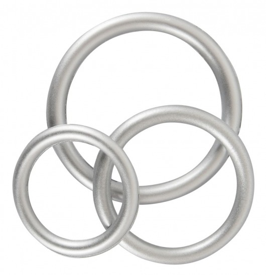 Набор из 3 эрекционных колец под металл Metallic Silicone Cock Ring Set - Orion - в Майкопе купить с доставкой
