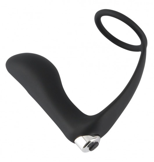 Черное эрекционное кольцо с анальной вибропробкой Vibrating Ring   Plug - Orion - в Майкопе купить с доставкой