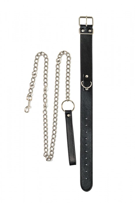 Черный ошейник с поводком Wild - Lola Games - купить с доставкой в Майкопе