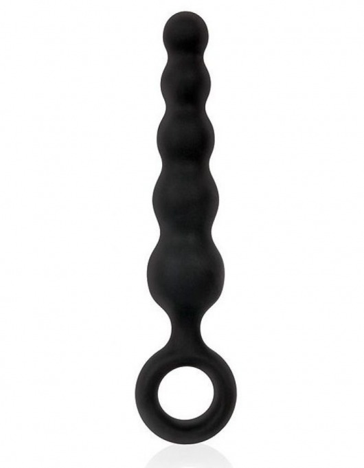 Черный анальный стимулятор-елочка с ограничительным колечком - 8,5 см. - Sex Expert