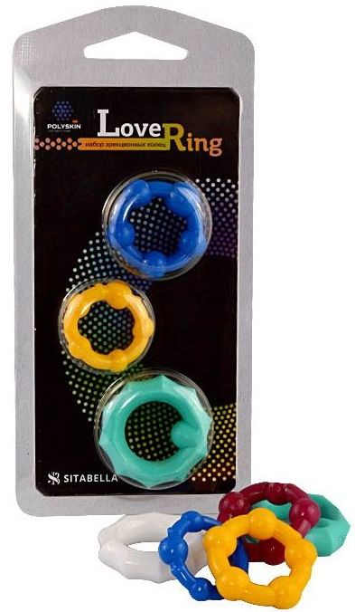 Набор из 3 цветных эрекционных колец Love Ring - Sitabella - в Майкопе купить с доставкой