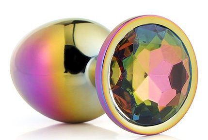 Голографическая анальная втулка с радужным кристаллом - 7,1 см. - Dream Toys - купить с доставкой в Майкопе