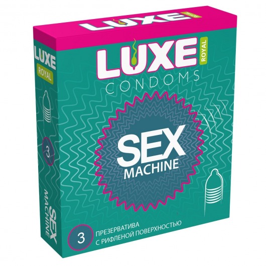 Ребристые презервативы LUXE Royal Sex Machine - 3 шт. - Luxe - купить с доставкой в Майкопе