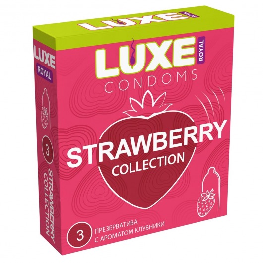 Презервативы с ароматом клубники LUXE Royal Strawberry Collection - 3 шт. - Luxe - купить с доставкой в Майкопе