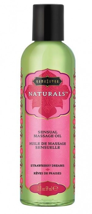 Массажное масло Naturals Strawberry Dreams с ароматом клубники - 59 мл. - Kama Sutra - купить с доставкой в Майкопе