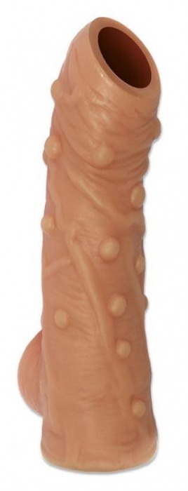 Телесная насадка с пупырышками и открытой головкой Nude Sleeve L - 14 см. - KOKOS - в Майкопе купить с доставкой