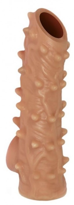 Телесная насадка с шипами и открытой головкой Nude Sleeve M - 12 см. - KOKOS - в Майкопе купить с доставкой