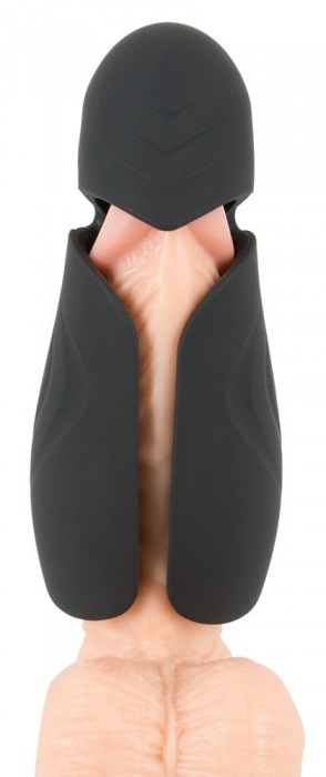 Черный силиконовый вибромастурбатор с нагревом Masturbator with 2 Functions - Orion - в Майкопе купить с доставкой