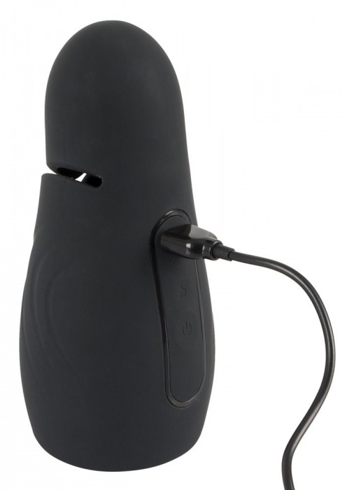 Черный силиконовый вибромастурбатор с нагревом Masturbator with 2 Functions - Orion - в Майкопе купить с доставкой