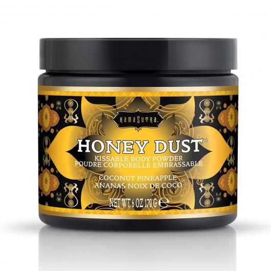 Пудра для тела Honey Dust Body Powder с ароматом кокоса и ананаса - 170 гр. - Kama Sutra - купить с доставкой в Майкопе