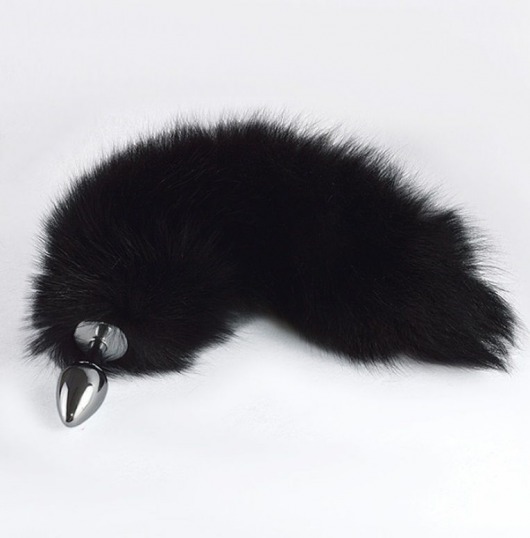 Хромированная анальная пробка с пушистым хвостиком - Sitabella - купить с доставкой в Майкопе