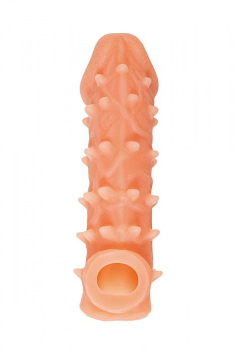 Телесная закрытая насадка с пупырышками Cock Sleeve Size M - 15,6 см. - KOKOS - в Майкопе купить с доставкой