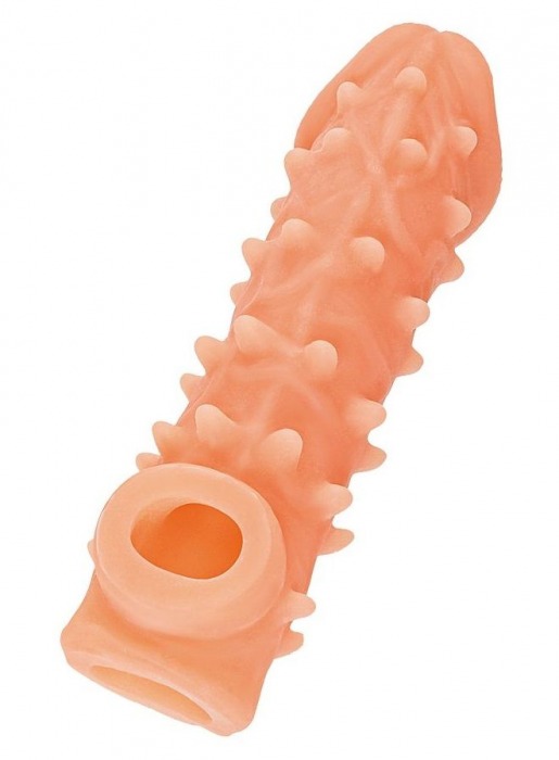 Телесная закрытая насадка с пупырышками Cock Sleeve Size L - 17,6 см. - KOKOS - в Майкопе купить с доставкой
