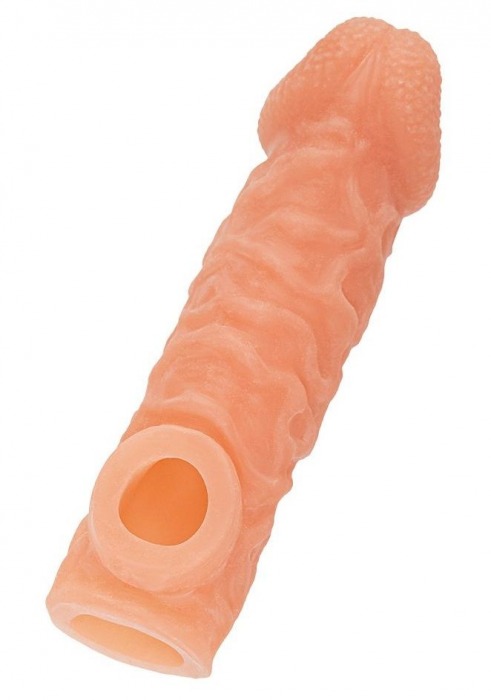 Телесная закрытая насадка с шершавой головкой Cock Sleeve Size L - 17,6 см. - KOKOS - в Майкопе купить с доставкой