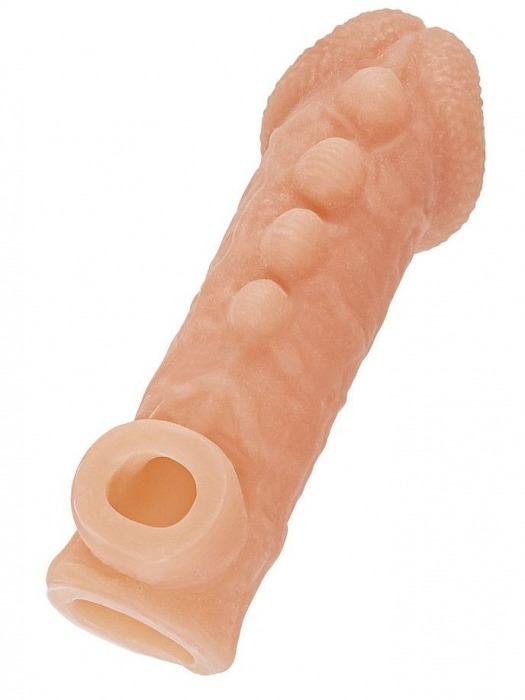 Телесная закрытая насадка с шишечками Cock Sleeve Size M - 15,6 см. - KOKOS - в Майкопе купить с доставкой