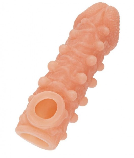 Телесная закрытая насадка с шариками Cock Sleeve Size L - 17,6 см. - KOKOS - в Майкопе купить с доставкой
