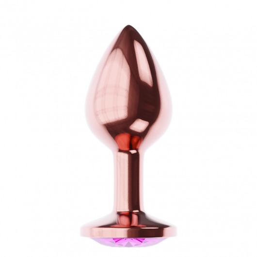 Пробка цвета розового золота с лиловым кристаллом Diamond Quartz Shine L - 8,3 см. - Lola Games - купить с доставкой в Майкопе