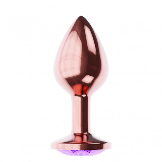 Пробка цвета розового золота с фиолетовым кристаллом Diamond Amethyst Shine L - 8,3 см. - Lola Games - купить с доставкой в Майкопе